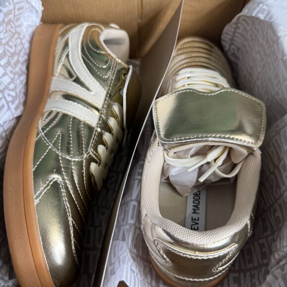 Steve Madden Madrid Gold Sneakers - Picture 7 of 8
